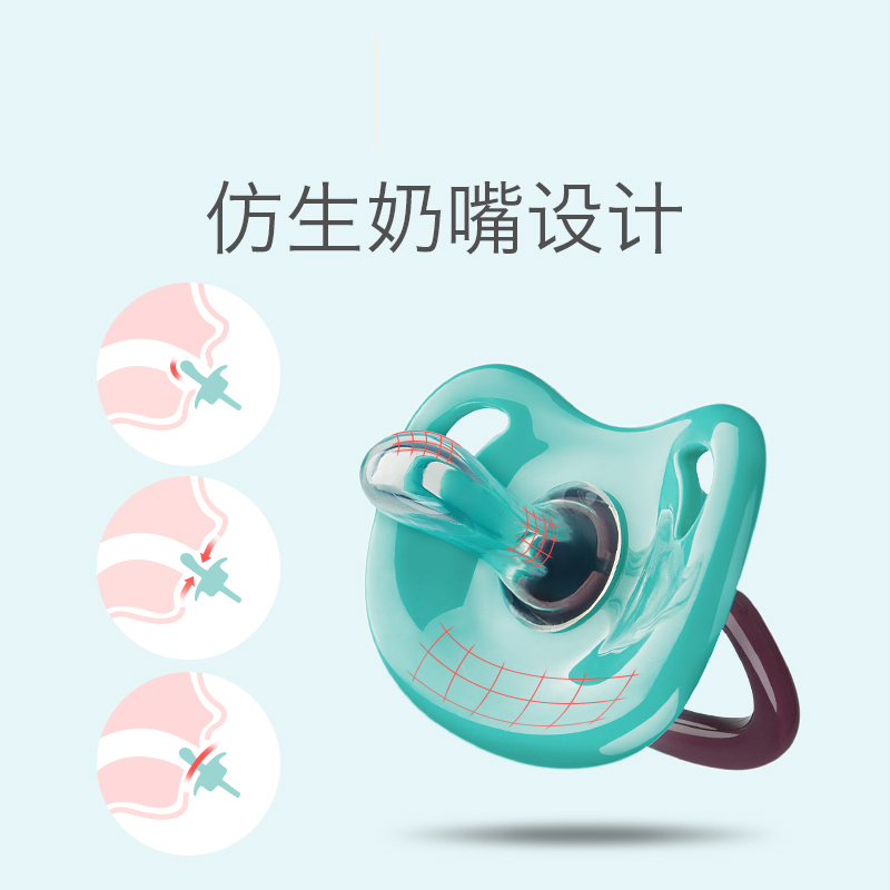 babycare婴儿安抚奶嘴硅胶超软新生儿宝宝奶嘴母乳实感仿真奶嘴 M码 3-6个月 潘帕斯 1062
