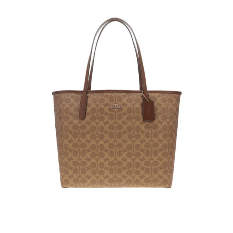 COACH女士单肩包 时尚经典百搭logo图案印花大容量耐用日常休闲单肩包