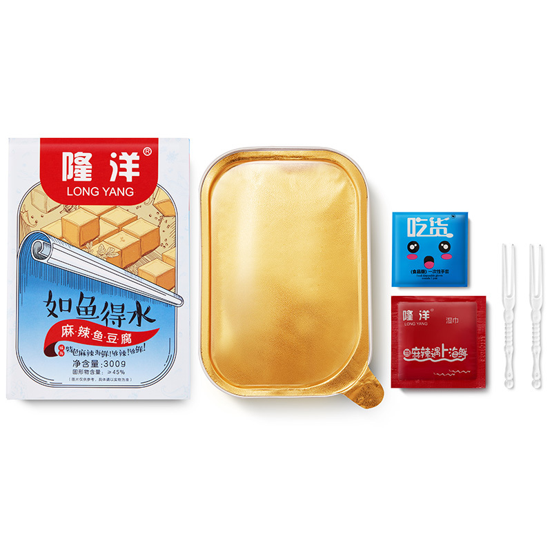 隆洋 麻辣鱼豆腐 300g 即食海鲜 微波加热 方便美味
