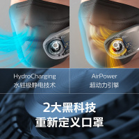 飞利浦(Philips)电动新风口罩轻盈版 防尘防晒防雾霾防花粉轻盈佩戴轻呼吸 带新风模组ACM055/07极光黑