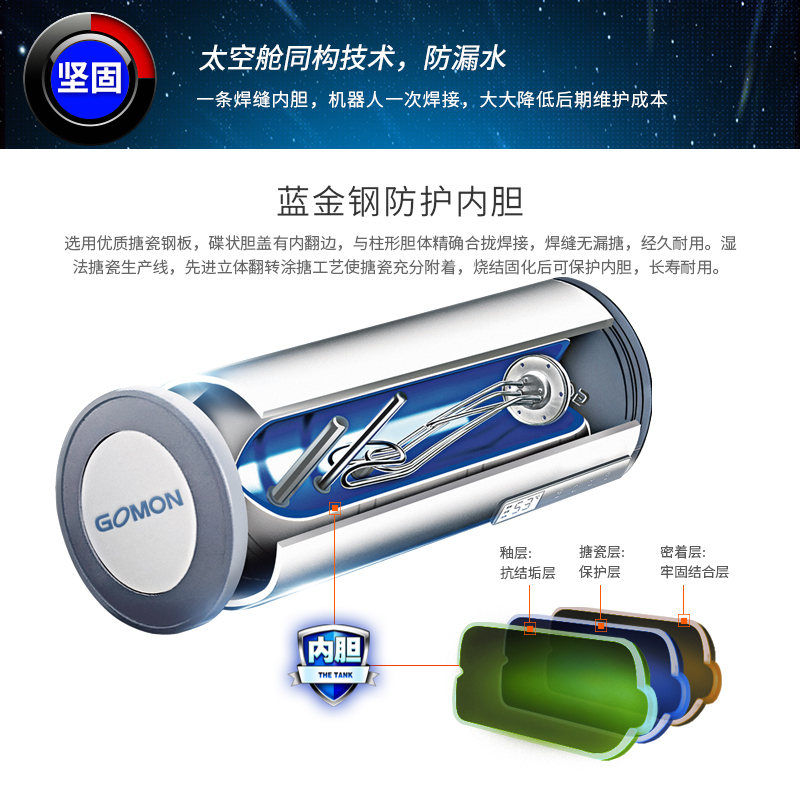 光芒(GOMON)60升电热水器 GD6032TS-D 智能洗浴 太空舱