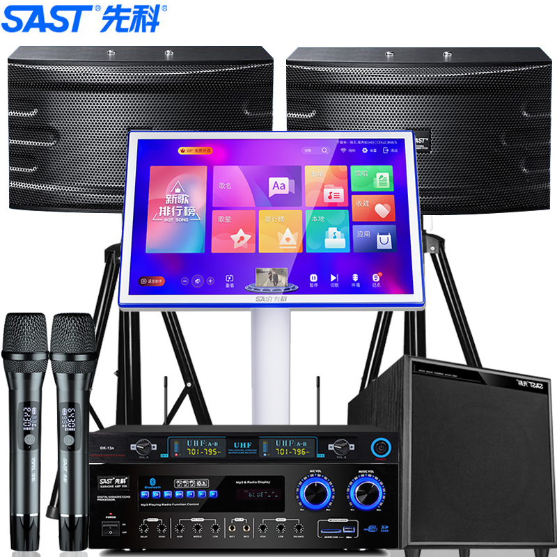 先科A10家庭KTV音响套装卡拉OK机家用点歌机全套设备 K歌点歌影院专业音箱功放包间唱歌专用客厅