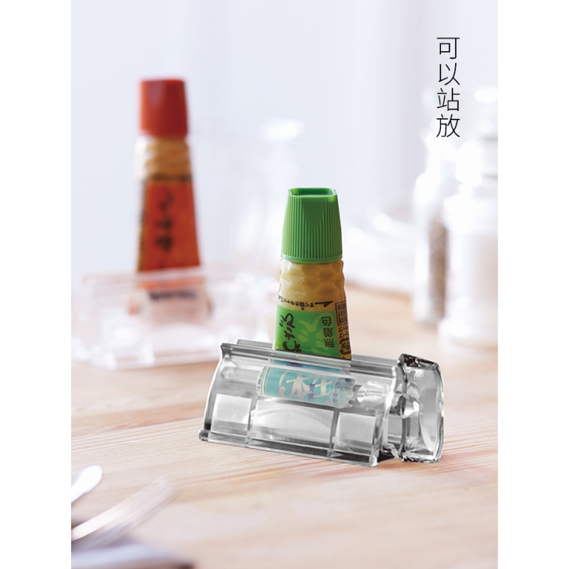 日本制懒人牙膏挤压器手动牙膏夹洗面奶护手霜挤牙膏器单个 三维工匠 透明灰单个装(可宽8CM以内管状物品)高清大图