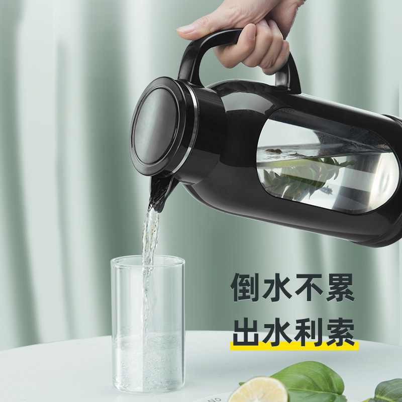 冷水壶玻璃耐热高温防爆水瓶烘焙精灵家用大容量凉白开水杯茶壶凉水壶 蓝色2000ml
