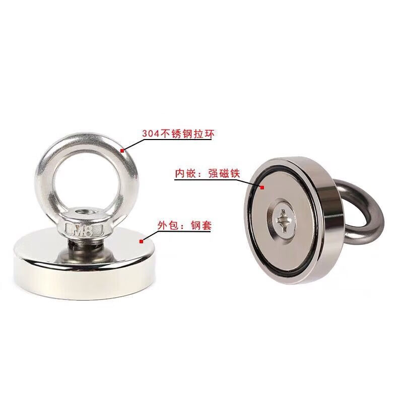 囍诺 强磁吸盘锅磁圆形带孔吸铁石吊环挂钩D36拉力60斤高清大图
