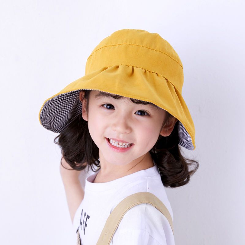 亲子大檐儿童遮阳帽空顶帽太阳帽女夏季