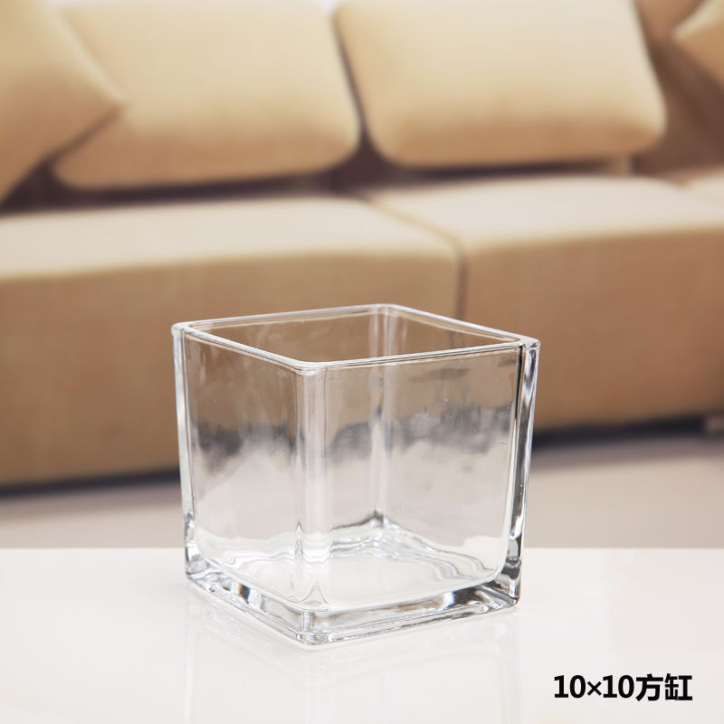 创意长方形玻璃鱼缸加厚小型桌面迷你缸斗鱼孔雀鱼缸家用客厅水培 10*