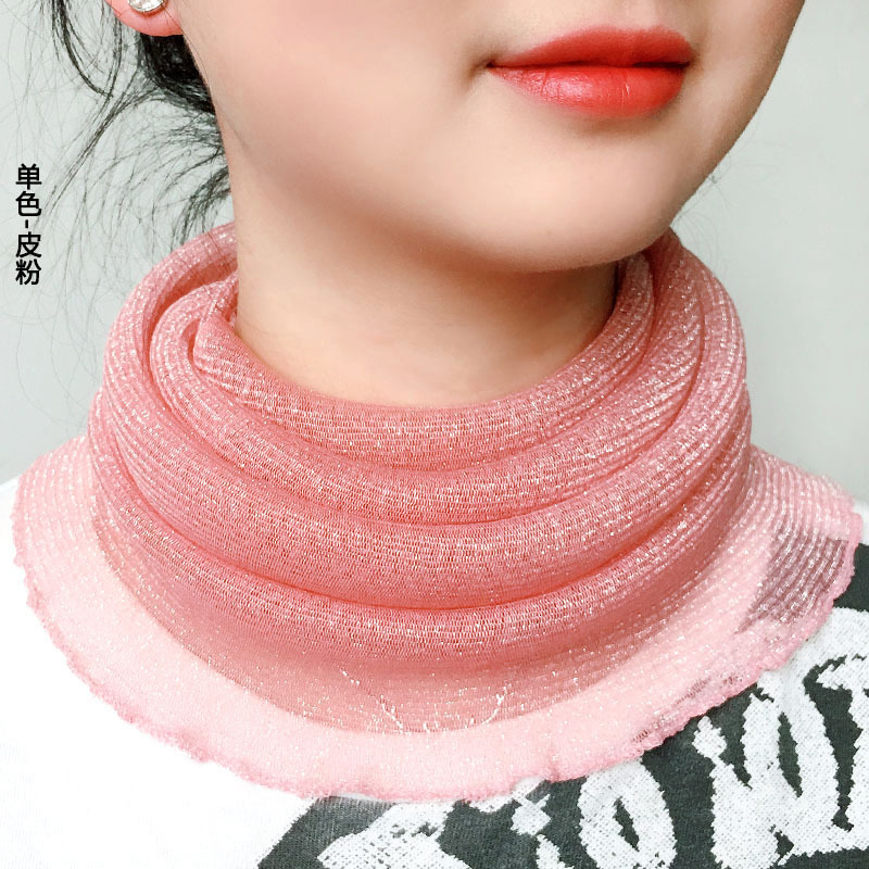 盛世尼曼夏季韩版护颈小丝巾女防晒护脖子挂耳式围脖百变薄款遮全脸