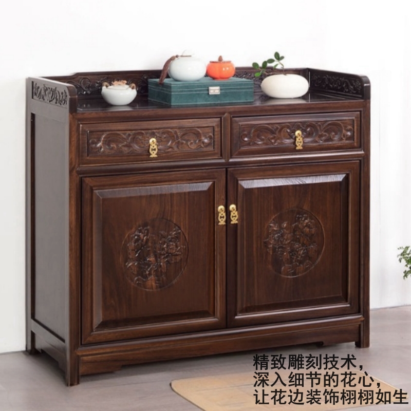 白寅 BY-CSG-003 大款黑胡桃色 茶水柜 100*40*88(单位:个)高清大图