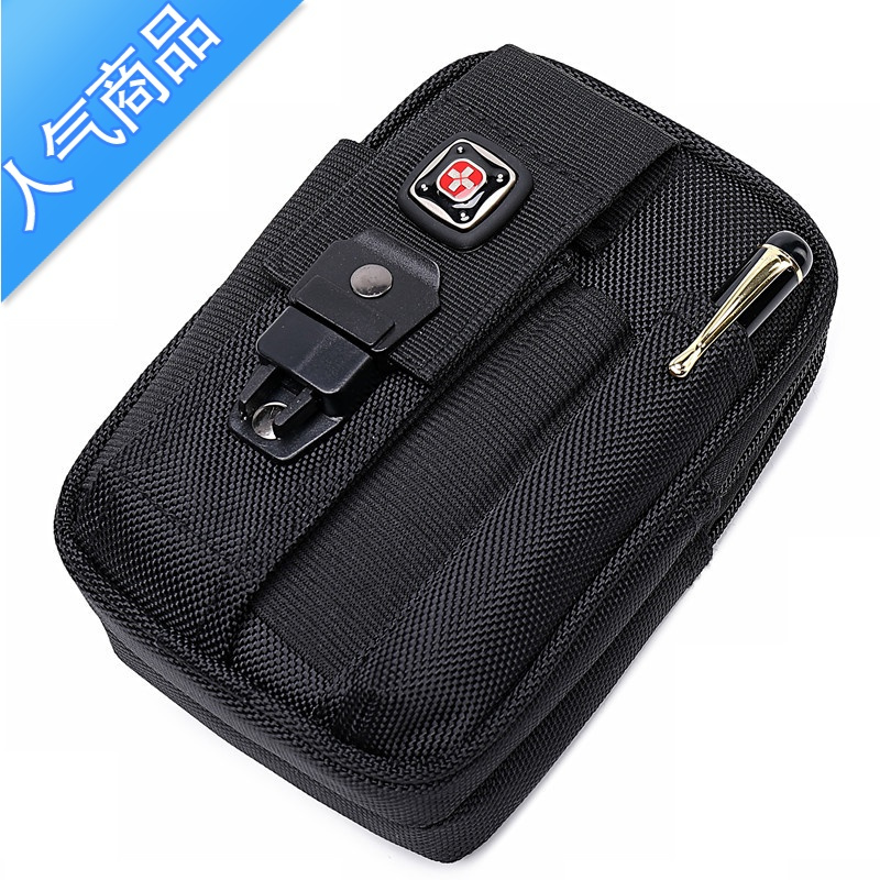 封后男多户外防水运动腰包男士6寸55寸手机包帆布腰挂包