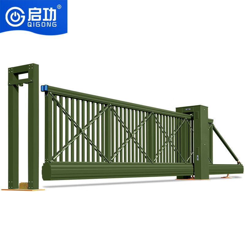 启功 智能电动铝合金悬浮折叠门单位学校小区直线平移大门 QG-FL-M9600