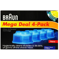 博朗(BRAUN) CCR4 电动剃须刀旋转式刮胡刀 全自动清洁中心清洁液 清洗液 单刀头充插两用1盒/4只装