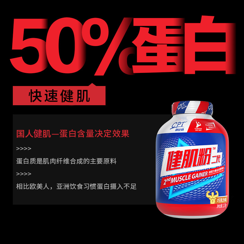 康比特乳清蛋白质粉男女健身健肌粉营养健肌粉WHEY高蛋白1360g(草莓味) 2桶+近效期