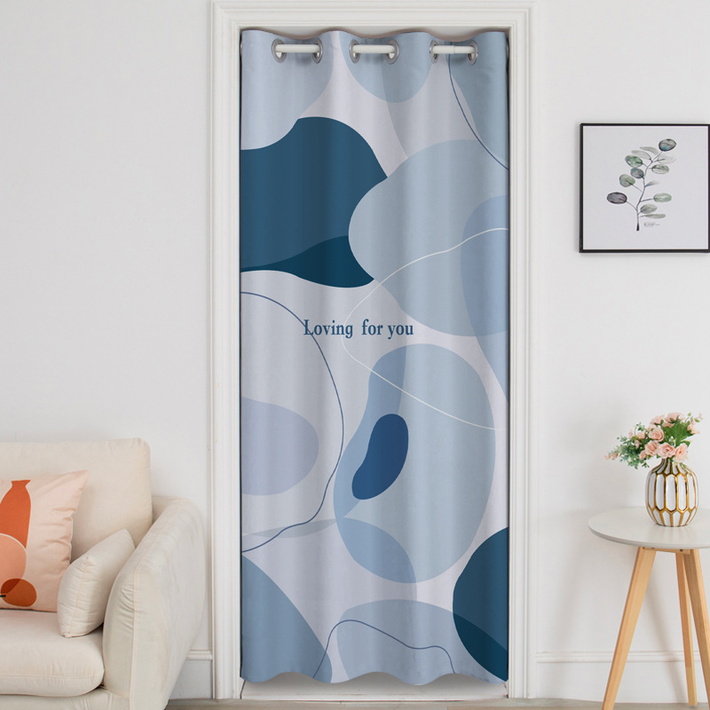 幸福派 门帘隔断帘免打孔家用卧室卫生间厨房柜子遮挡布帘子北欧风门帘布艺遮挡窗帘莫兰迪色帘子家用卧室厨房卫生间夏季防蚊门帘 27C莫兰迪 宽150*高200cm（门宽80-100cm)