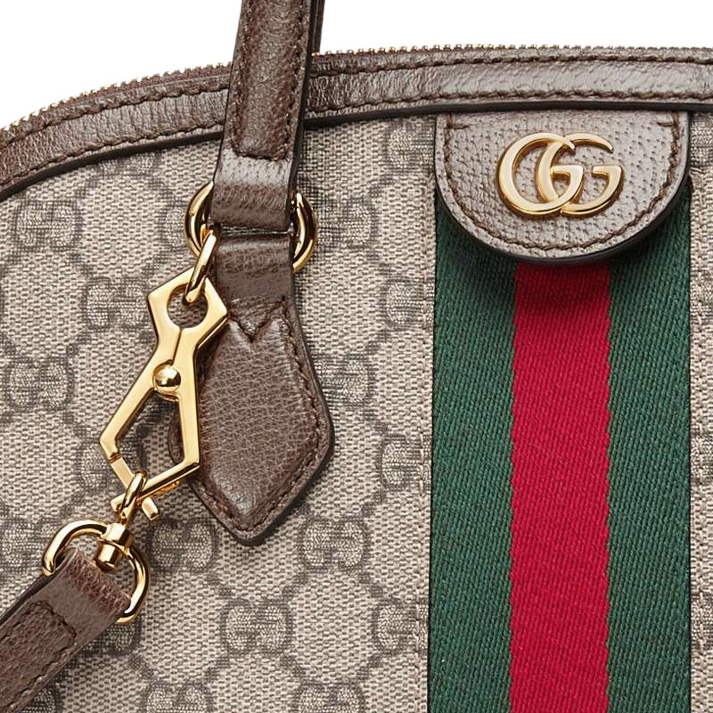 GUCCI 古驰 女士米色配乌木色帆布单肩包斜挎包 524533-K05NB-8745