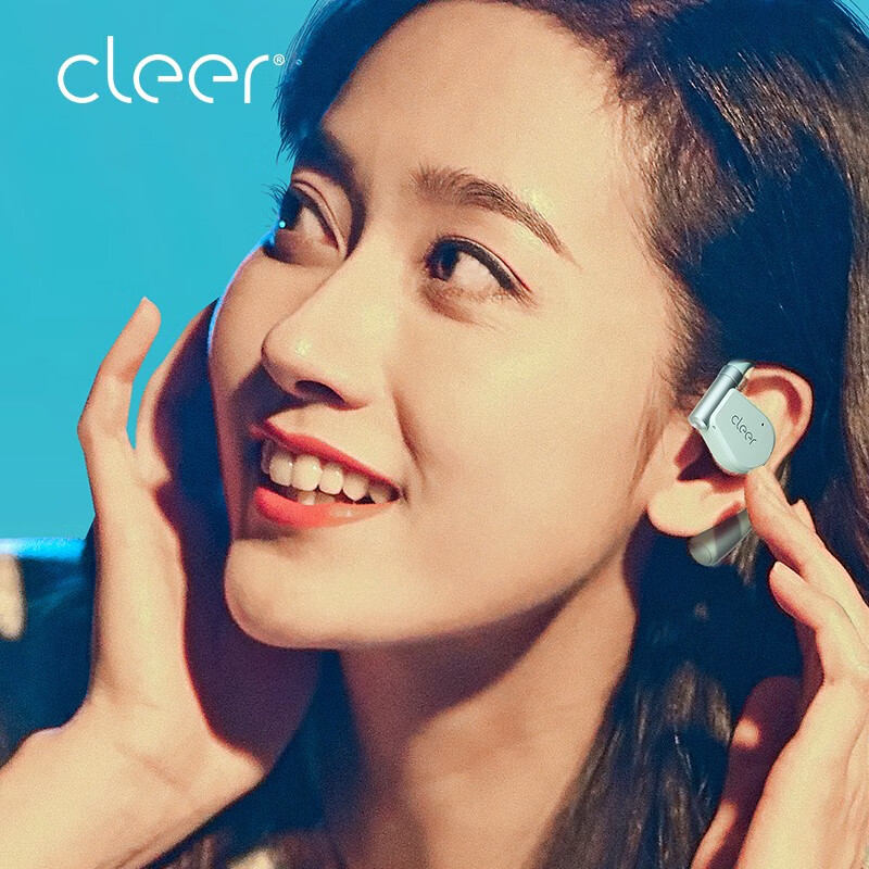 cleer任贤齐代言ARCII骨传导升级不入耳开放式夹耳智能耳机无线蓝牙耳机开车挂耳式适用苹果华为新年礼 薄荷绿