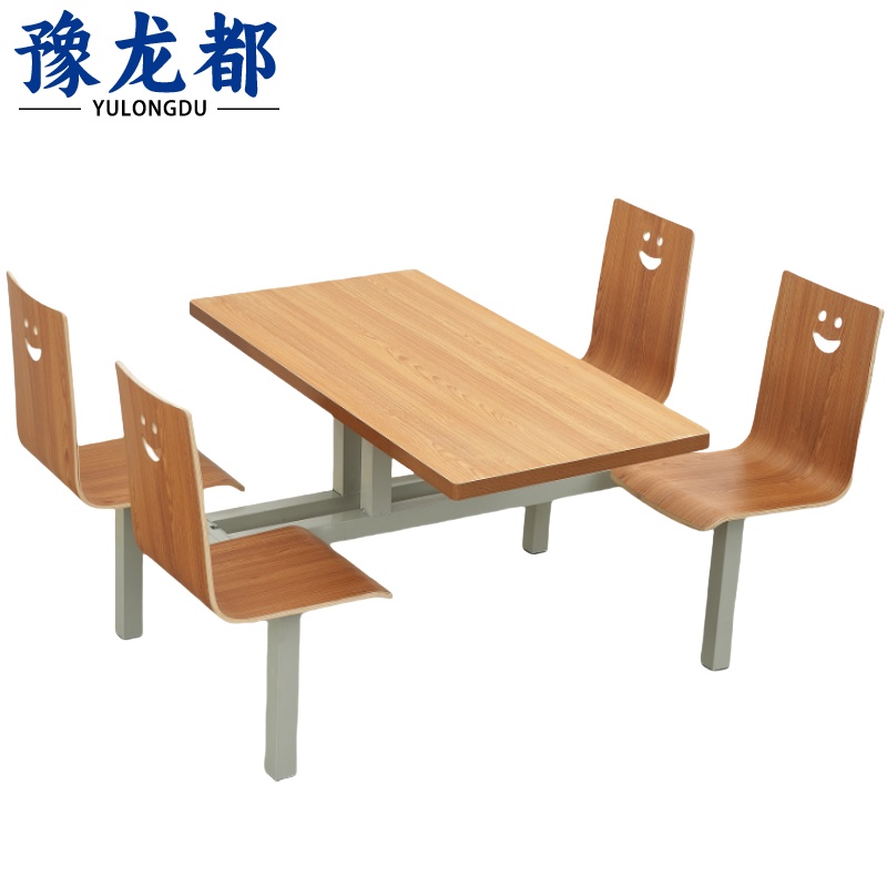 豫龙都连体餐桌椅1.2m套高清大图