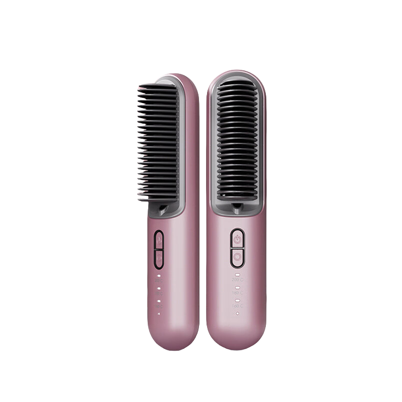 金稻直发梳无线便携六千万负离子护发夹板美发卷发棒两用电梳子直板夹充电款KD382S紫色