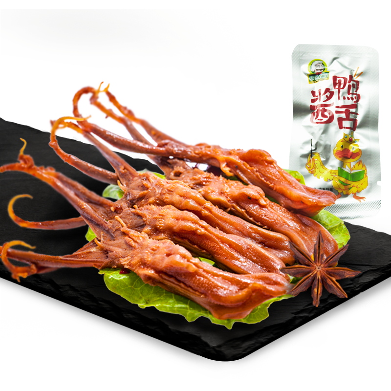 零食工坊(snack show)酱鸭舌60g约4小包散装 肉食卤味卤汁味微辣鸭肉类食品散称熟食休闲零食袋装