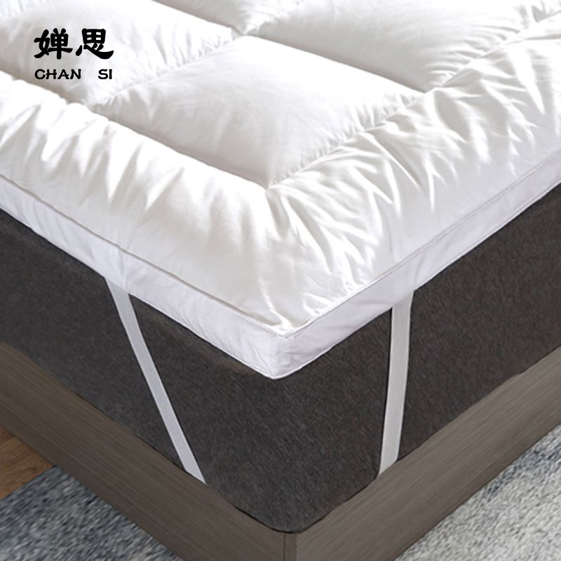 婵思全棉防羽布纯白褥子定做款高清大图