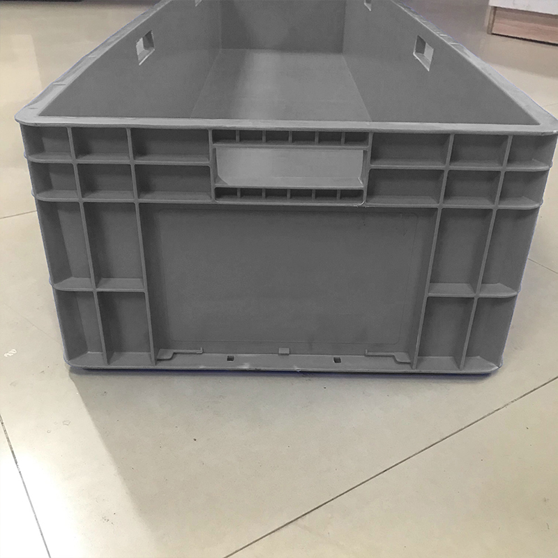 千苏QS-SN124045G加厚大号物流箱工具储物筐收纳箱塑料周转箱+盖子 灰色高清大图