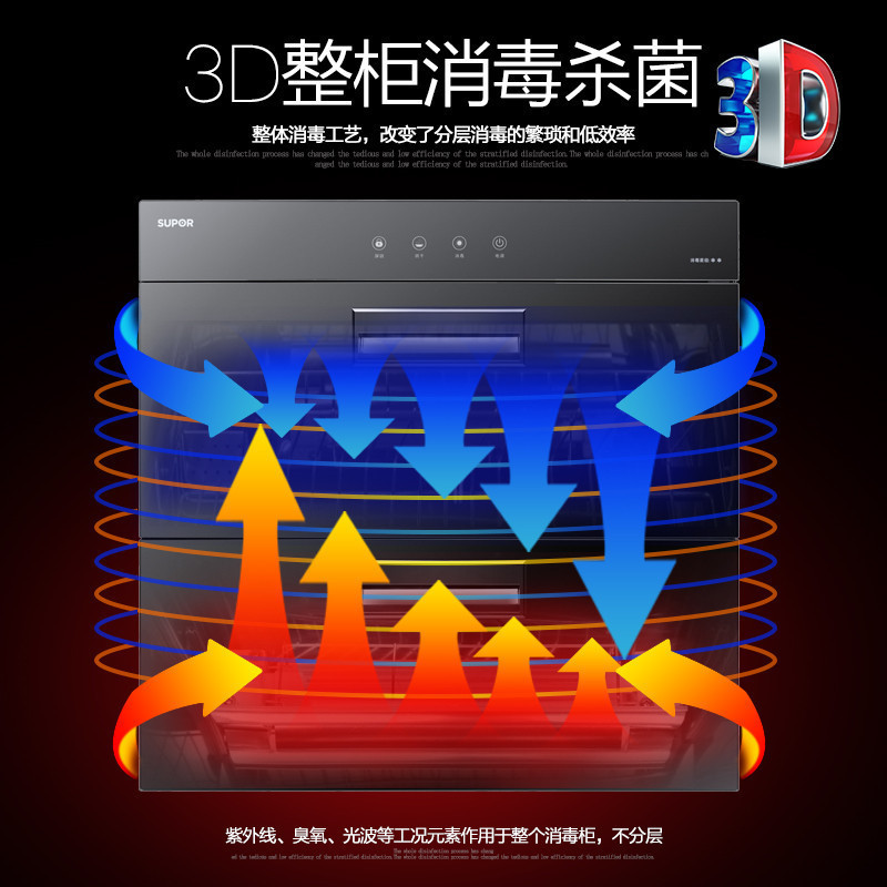 苏泊尔(SUPOR) ZTD90S-303 二星级嵌入式消毒柜 90升 紫外线杀菌 光波杀菌高清大图