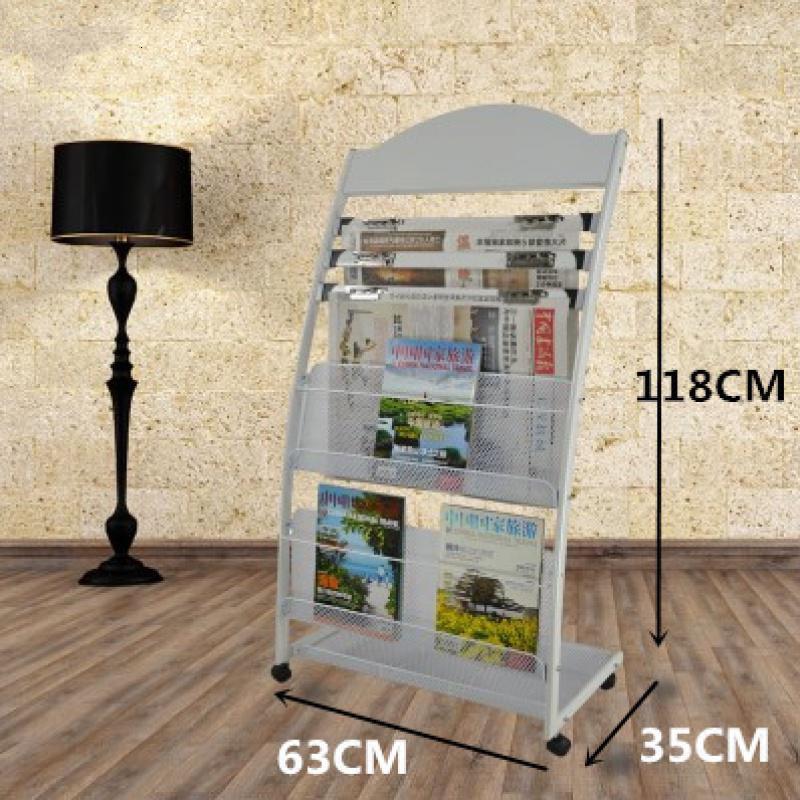 森美人报纸架报刊架资料架宣传架杂志架展示架书报架期刊落地创意 107-4白色