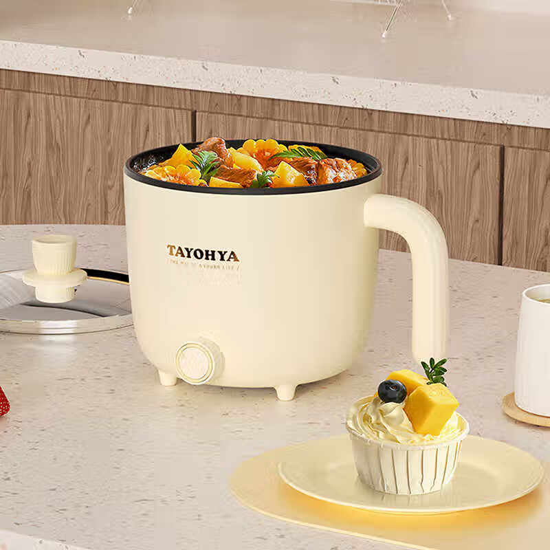多样屋(TAYOHYA)电煮锅1.2L多功能宿舍学生锅家用小型电热火锅 TA71-0006BP米白色