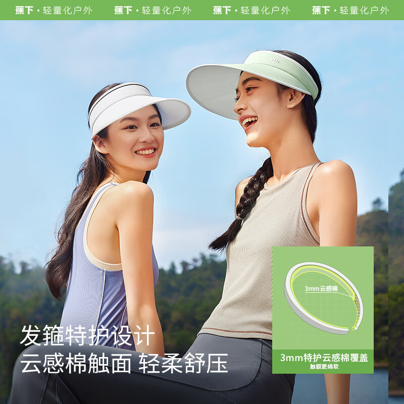 蕉下(beneunder)遮阳帽防晒帽女空顶帽夏季新款帽子防紫外线户外 UL56924浅棕蕉花