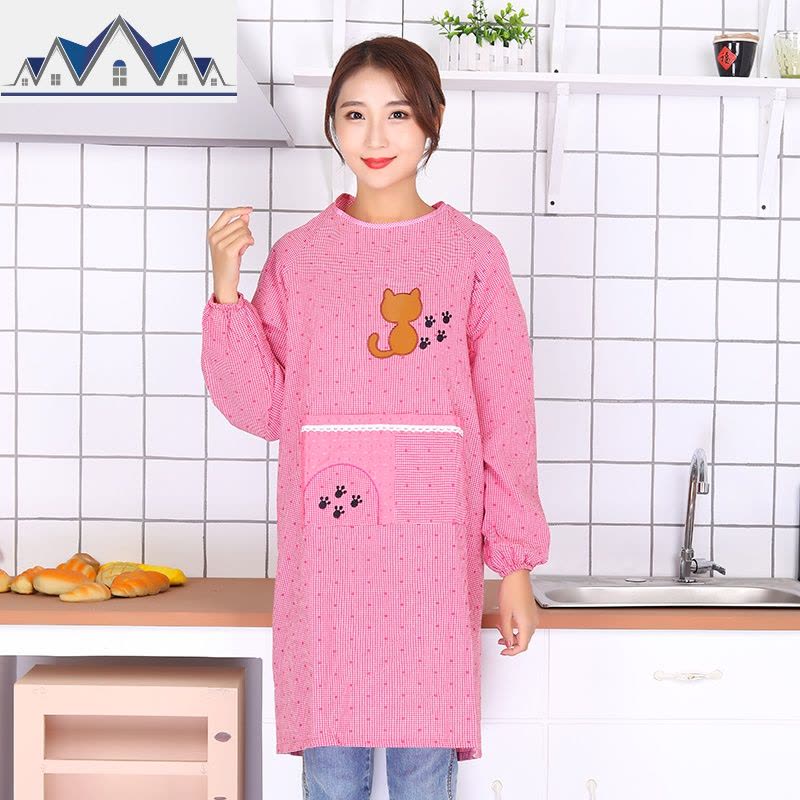 棉长袖罩衣围裙厚厨房成人防污防油韩版时尚大人反穿工作服男女 三维工匠图片