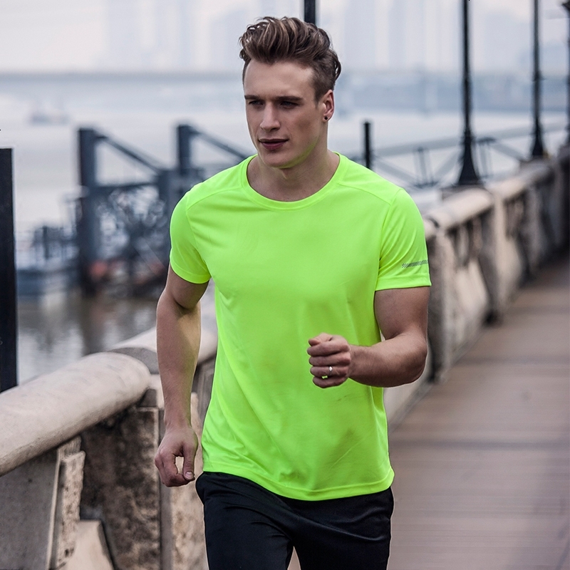 夏季运动t恤短袖上衣男士户外速干跑步服圆领宽松半袖健身衣女