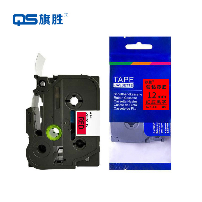 旗胜 标签色带 红底黑字 12mm AZe-431 个高清大图
