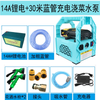 便携式充电自吸泵12v园林浇菜水泵打药泵浇花农用电动喷雾泵 桔色 14A锂电+30米浇菜
