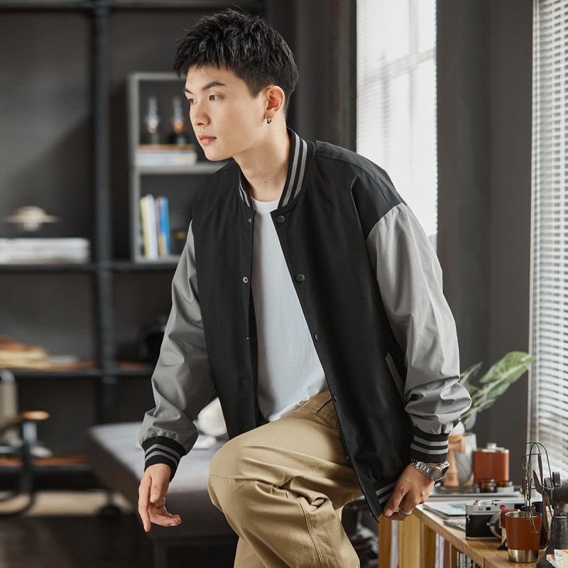 唐狮棉服男冬季休闲宽松拼接夹棉棒球服男士棉服棉衣外套男冬季外套男