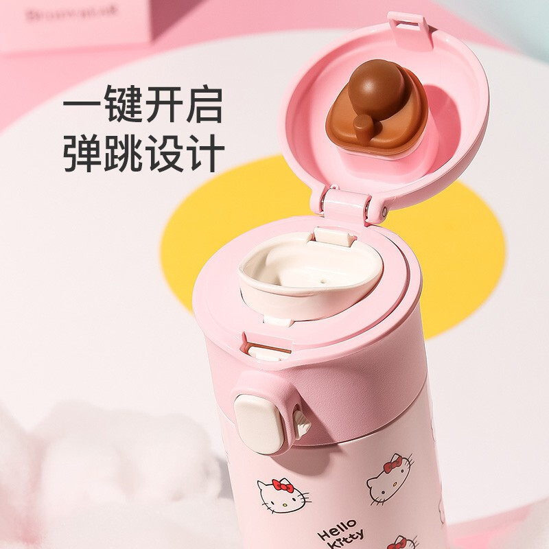 Hello kitty杯具熊成人保温杯男女316不锈钢内胆学生水杯车载商务直身杯子户外运动水壶 玩潮480ml