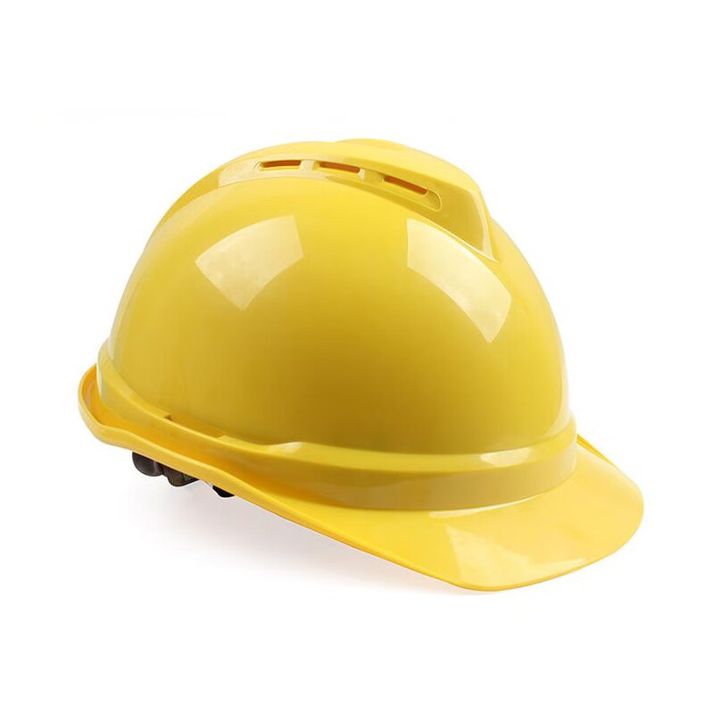 梅思安10146678vgard500豪华型abs安全帽带透气孔黄色一指键d型下颌带