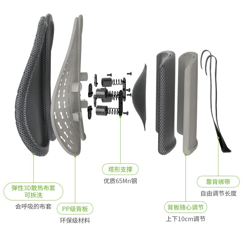 米乔 减压腰垫(经典版Pro)WP-0902 深灰色高清大图