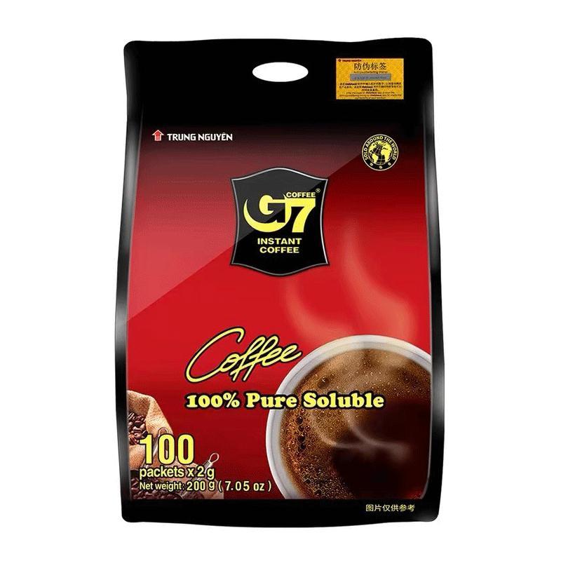 越南进口中原G7咖啡 速溶黑咖啡200g(100包) 无蔗糖苦味美式咖啡粉