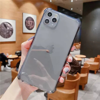 安美宝 苹果14手机壳iPhone13promax的保护套12硅胶xsmax透明Xr简约气囊新款8Plus防摔11保护壳 【全透黑】★四角加厚★送贴膜 iPhone14Plus