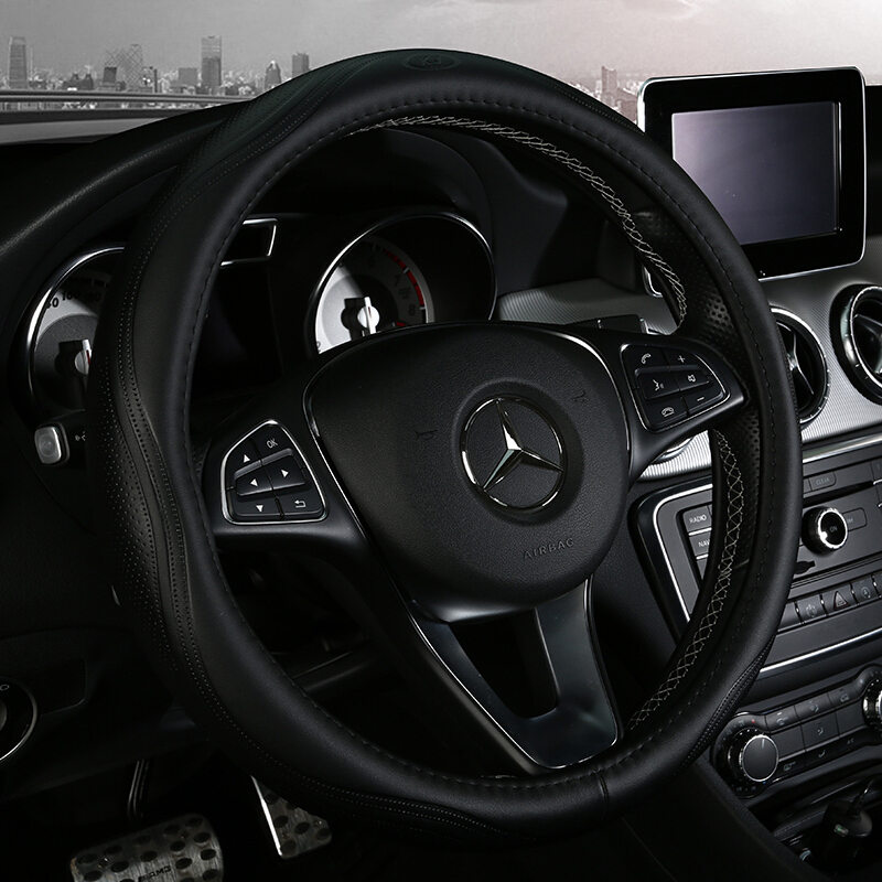 奔驰glc260c200le300lcla200gla200gle真皮方向盘套汽