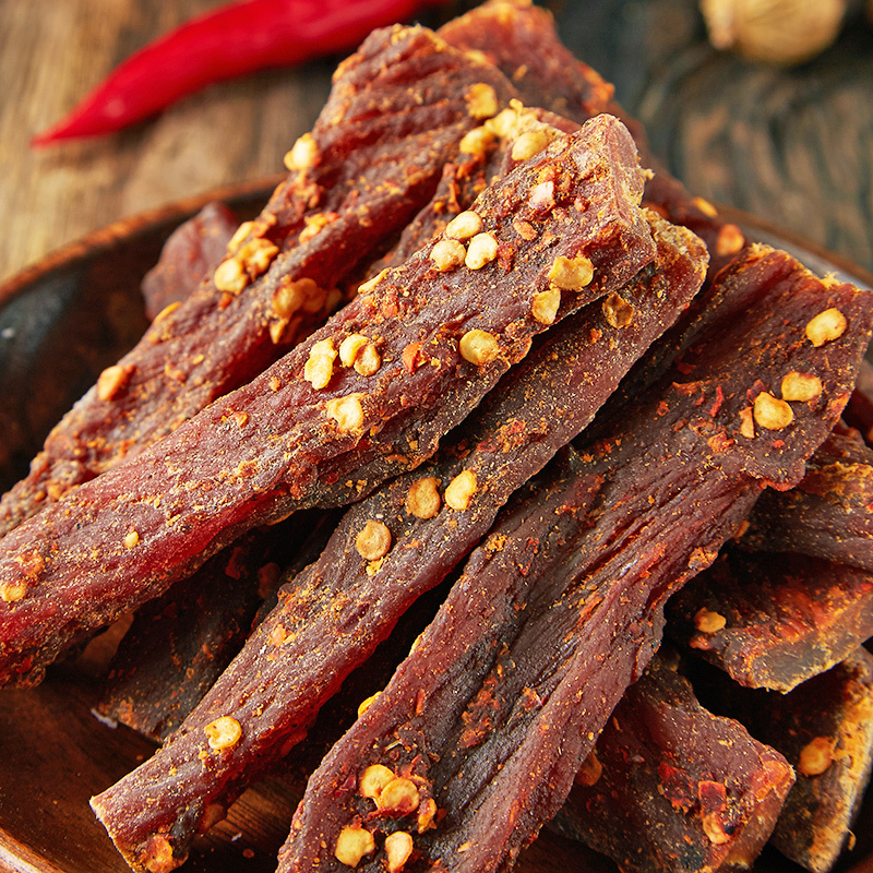 比比赞风干肉香辣味50g袋装风干手撕肉干即食猪肉类休闲小零食品小吃小酌下酒配菜追剧零食品