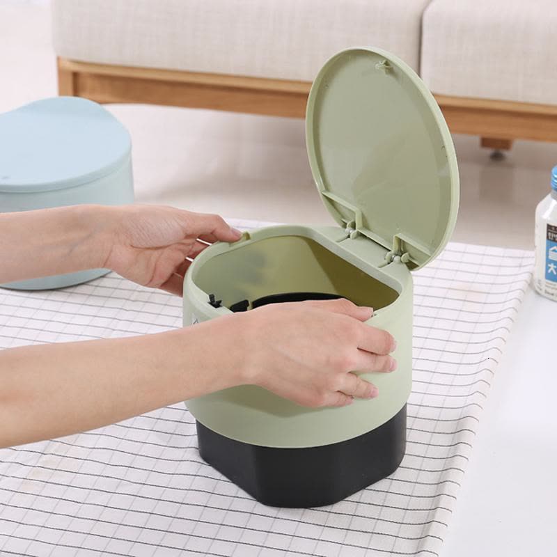 小垃圾桶桌面垃圾盒创意迷你可爱韩式小型办公桌上家用带盖垃圾桶图片