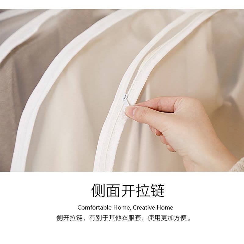 壹志西装防尘套长款呢大衣服防尘罩 皮草收纳袋居家用衣柜整理冬季外套收藏遮灰尘袋子侧拉链全封闭可水洗透明风衣袋2特大4大号图片