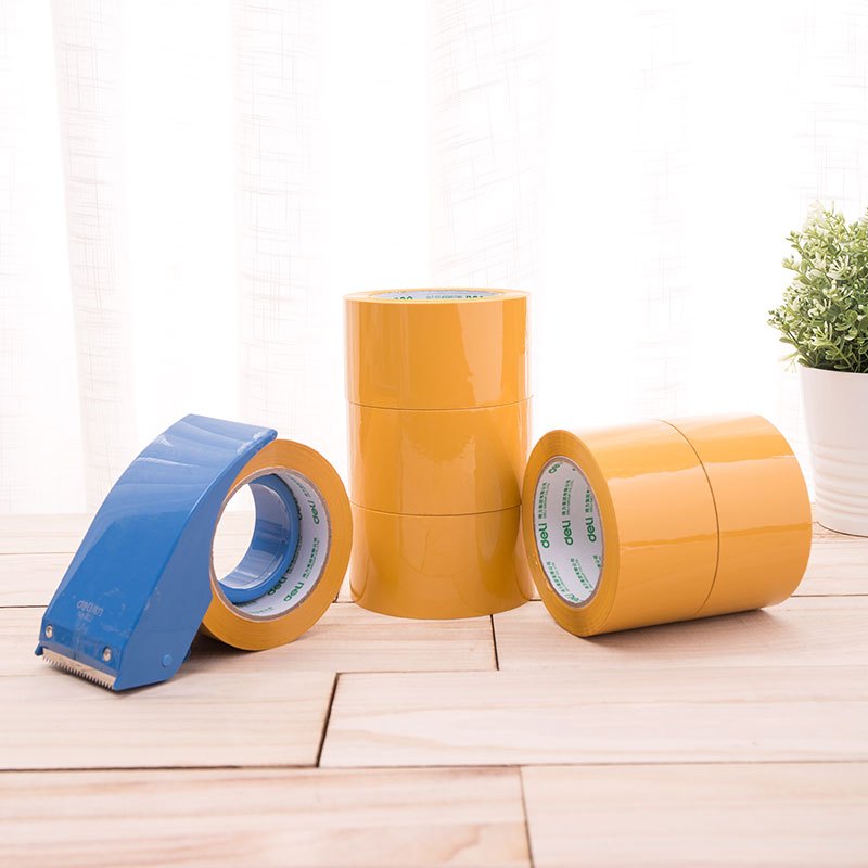 得力(deli) 30359米黄封箱大胶带60mm*100y*50um(米黄色)(6卷/筒)