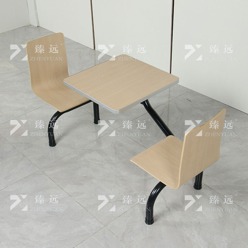 臻远 ZY4040823 连体餐桌椅组合食堂员工餐厅二人位连体餐桌