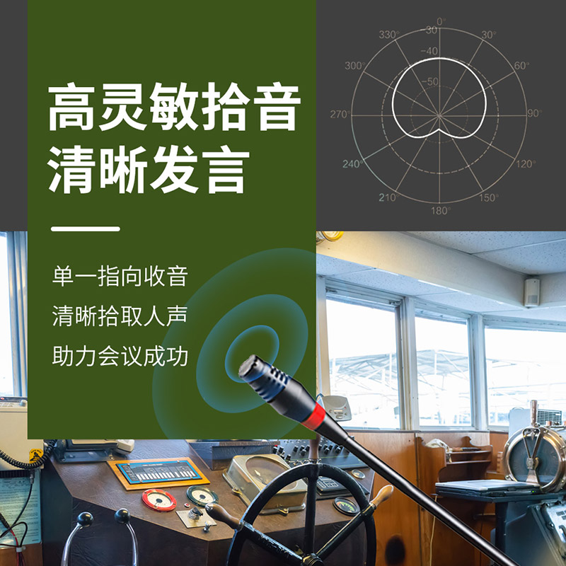 润普Runpu RP-GYX2407S 国产化有线专业电容麦克风桌面式鹅颈麦话筒 卡侬接口可连调音台会议终端高清大图