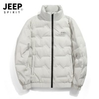 JEEPSPIRIT男士白鸭绒羽绒服弹力宽松大码男装羽绒外套男潮_294 5XL 米白色