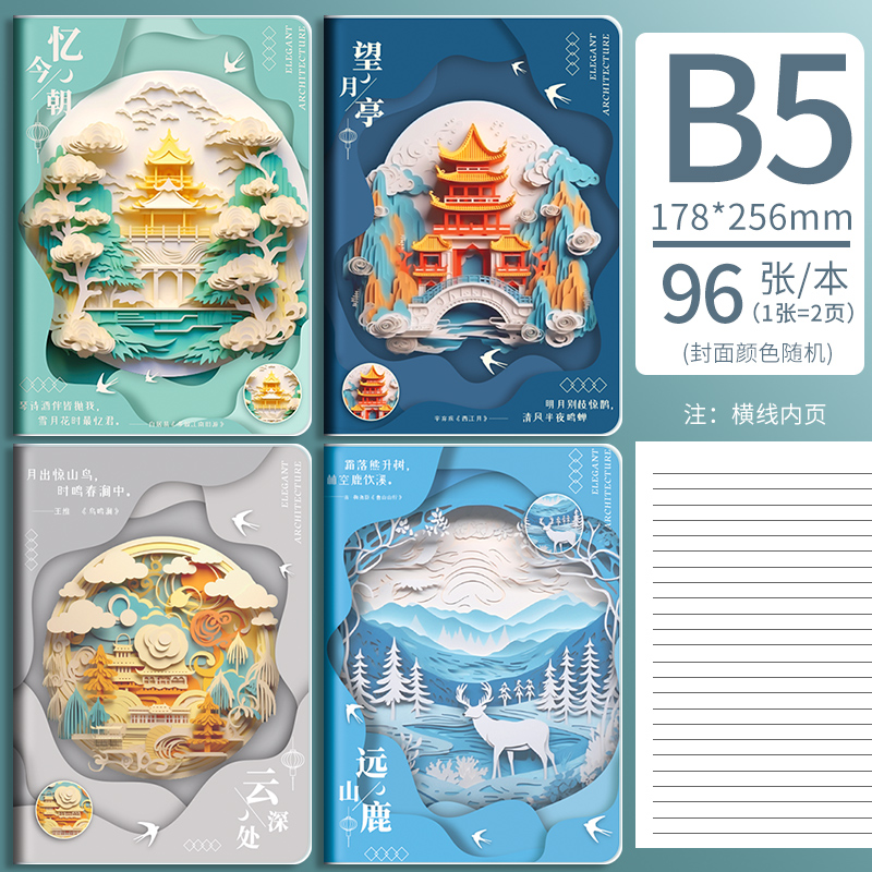 [补贴10%]笔记本本子新款高颜值超厚学生简约风b5简约胶套课堂笔记考研加厚软皮日记本记录a5办公记事本批发高清大图