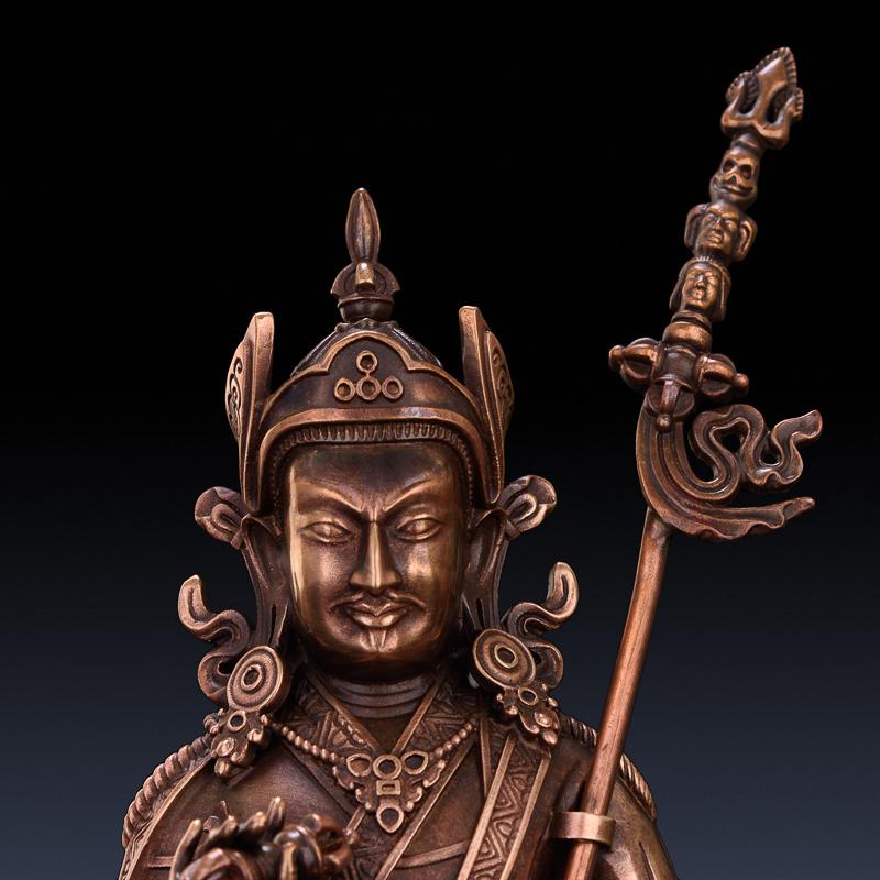 美帮汇莲花生大士佛像 紫铜密宗莲花生大师莲师藏传佛教品摆件高清大图