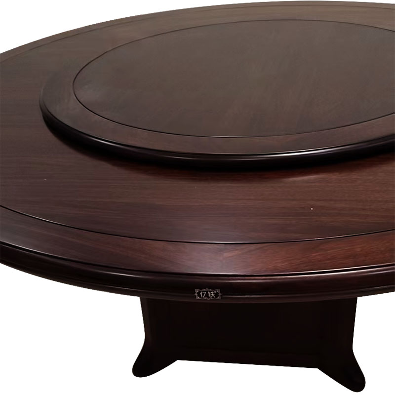 亿铁(YI TIE)中式餐桌圆形饭桌圆桌带转盘148*148*76cm/张高清大图